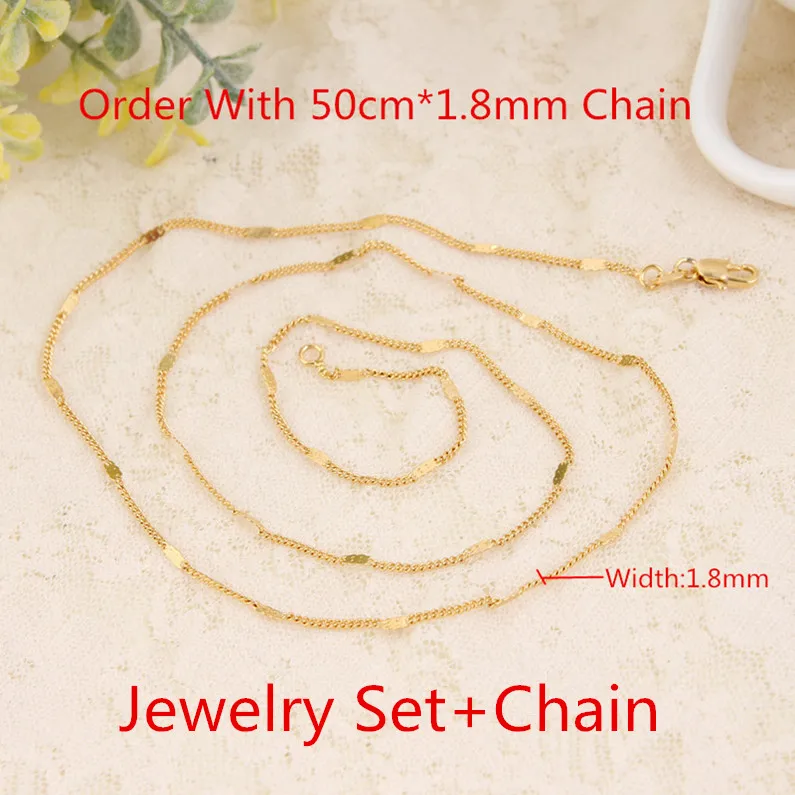 50cm Chain Комплект эфиопских украшений золото Цвет с украшением в виде кристаллов Цепочки и ожерелья, подвеска, серьги, кольцо средняя Пасха в стиле хабеша, свадебные набор - Окраска металла: 50cm Chain