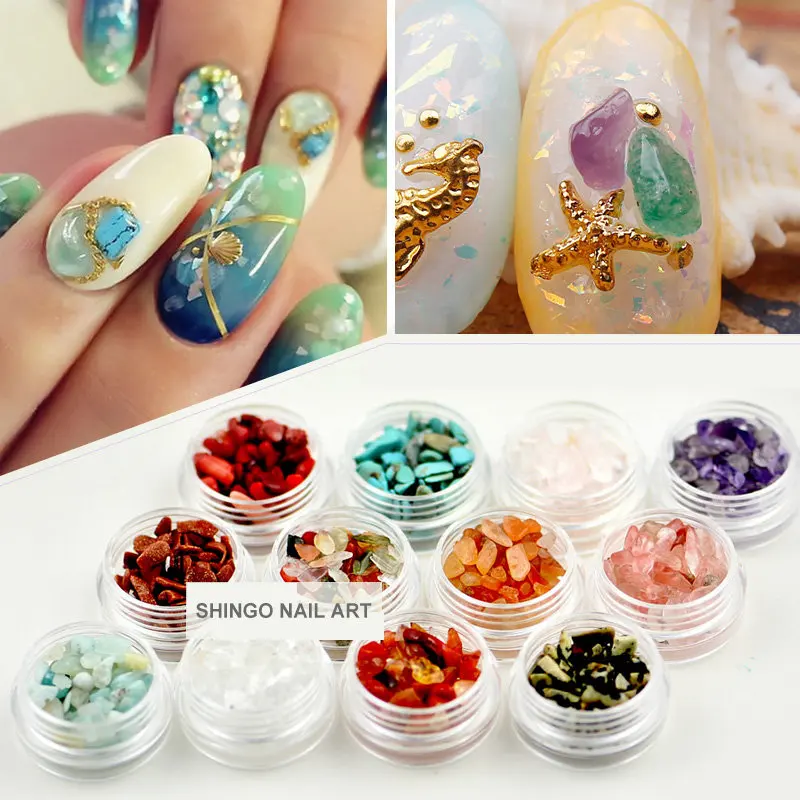 10 г натуральный нефритовый гравий Стразы для дизайна ногтей хрустальный камень в
