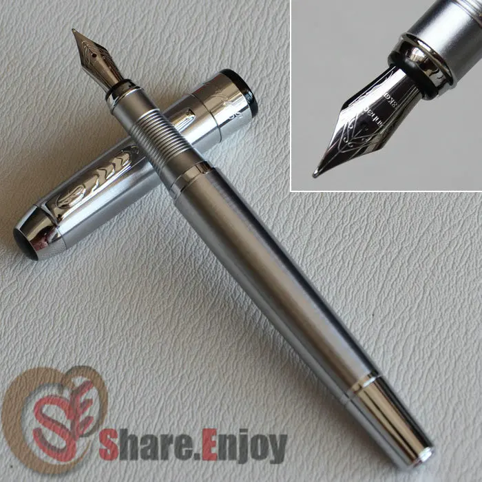 Перьевая ручка 8 цветов на выбор JINHAO 250 18KGP M NIB черный желтый красный синий Шампань серебро - Цвет: Gloss silver as pic