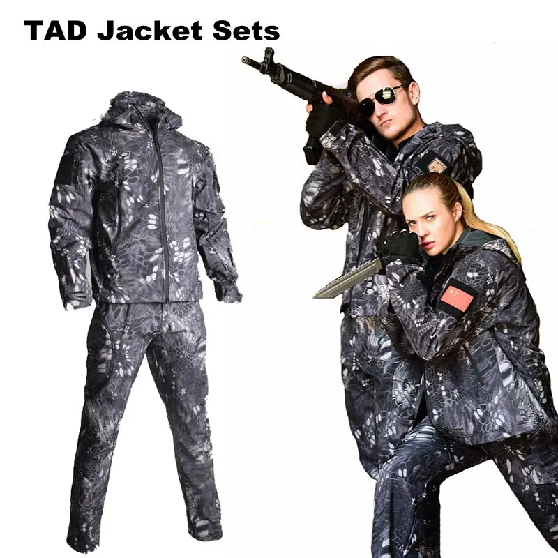 Фото TAD SoftShell охотничья одежда тактическая куртка + брюки военные камуфляжные