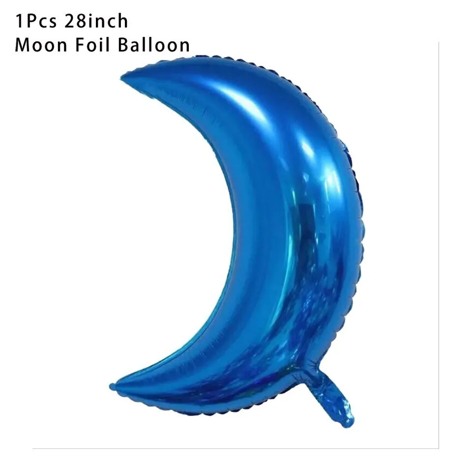 1PC Blue moon Космический набор, Вселенная Галактика, покрытые фольгой шары космонавты и ракеты, баннеры, воздушные шары на день рождения для мальчиков, детские игрушки, принадлежности для душа - Цвет: 1PC Blue moon