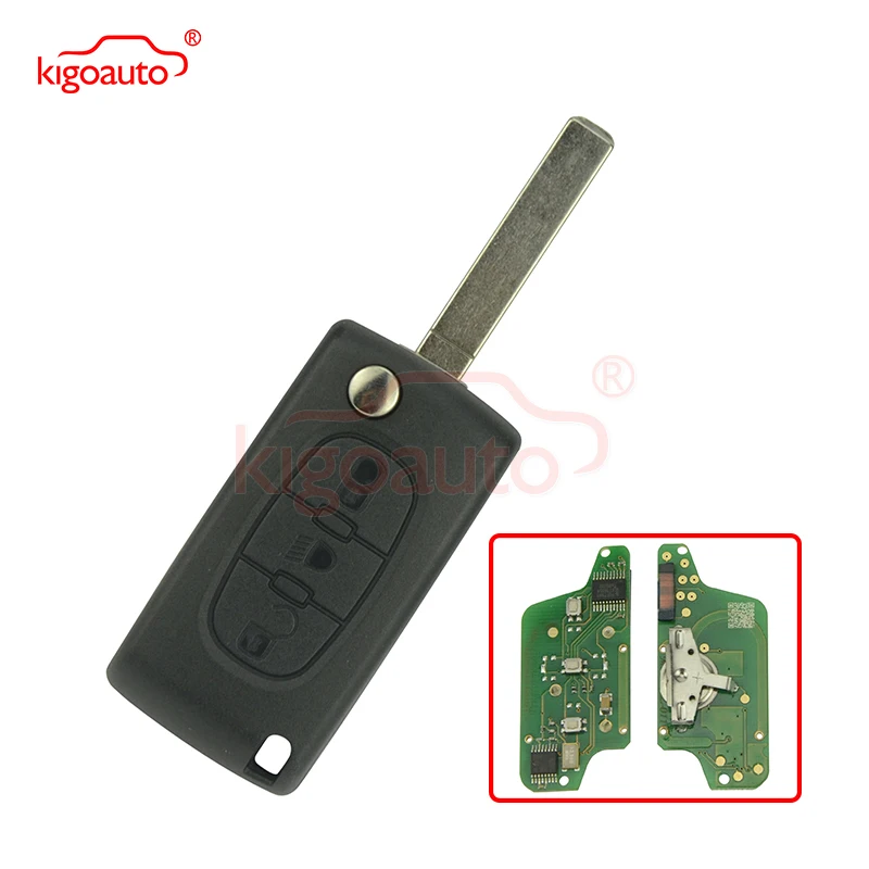 CE0523 флип дистанционный ключ 3 кнопки свет VA2 434 МГц pcf7941 попросить Citroen C2 C3 C4 C5 C6 kigoauto