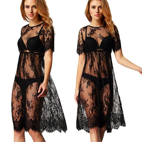 Женское сексуальное платье-бикини кружевное пляжное платье с цветочным узором |