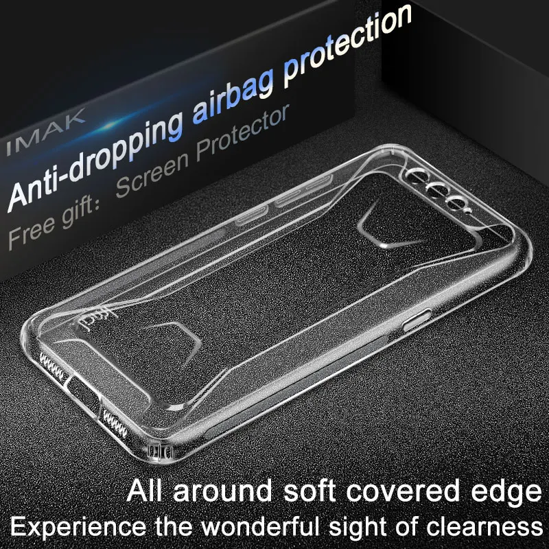 IMAK Для Xiaomi Черная Акула Крышка анти-капля ТПУ чехол для телефона + Экран протектор