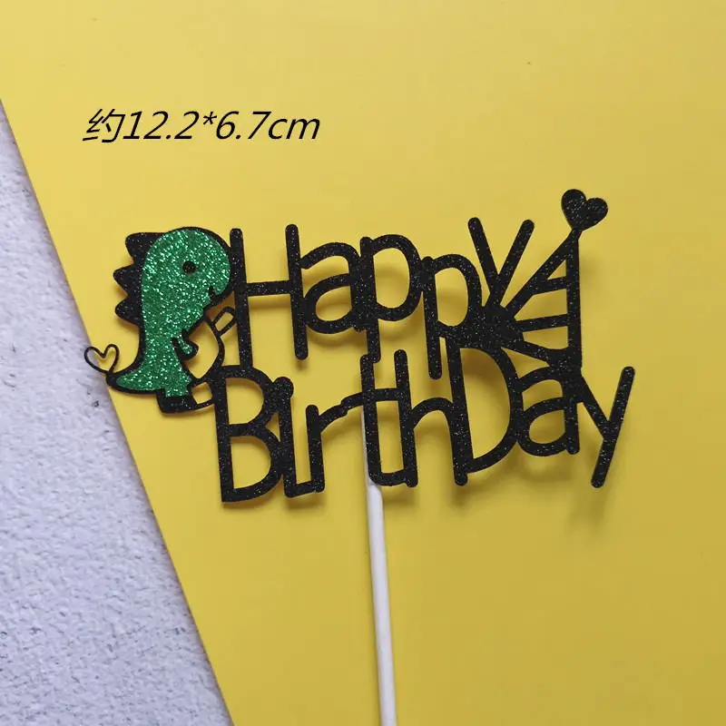 3pc birthday topper Детские украшения в виде динозавра, украшение на день детей, украшение для торта в виде растения для детей, девочек и мальчиков, товары для дня рождения, прекрасный подарок - Цвет: 3pc birthday topper