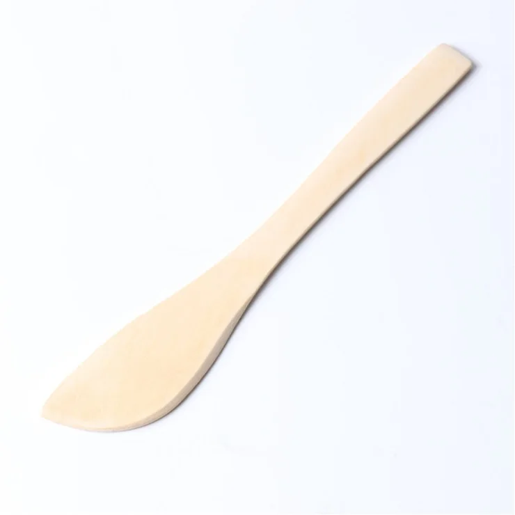 

1000pcs Eco-friendly solid wood tableware wooden mask knife guacamole cheese butter cream dumpling knife wen6482