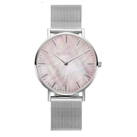 tdiyj keeper mesh pink shell dial watch stainless steel mesh bracelet choose 4 to 6pcs slide charms