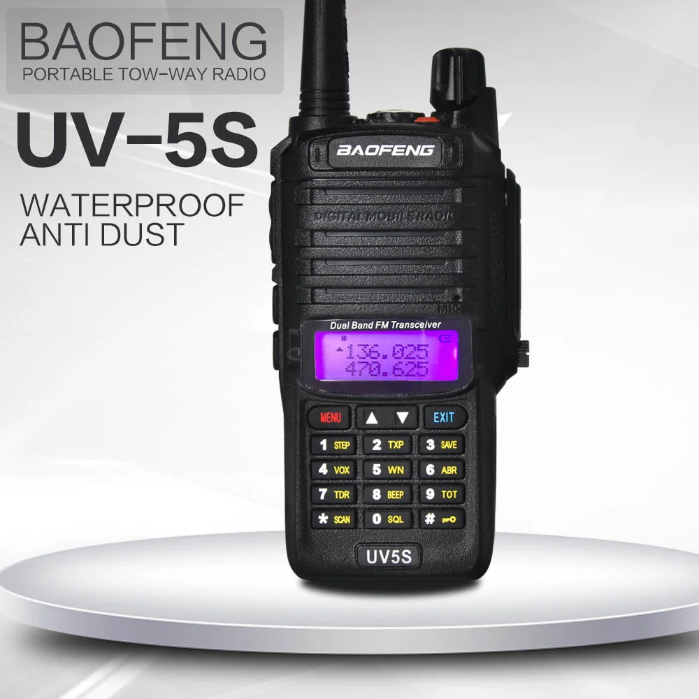 UV5S портативная рация UHF VHF пониженного напряжения Двойной диапазон IP67