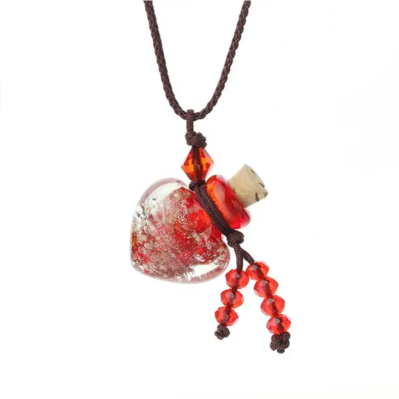 Soul Pendant Necklace mini urn heart pet cremation urns memorials urna cinerary Lampwork Glass Bottle For Dogs cats bird | Дом и сад