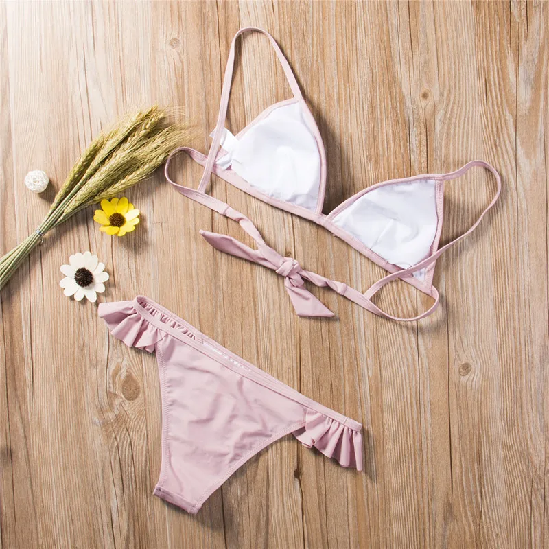 Женское бикини maillot de bain 2017 женский купальник с листьями лотоса купальный костюм