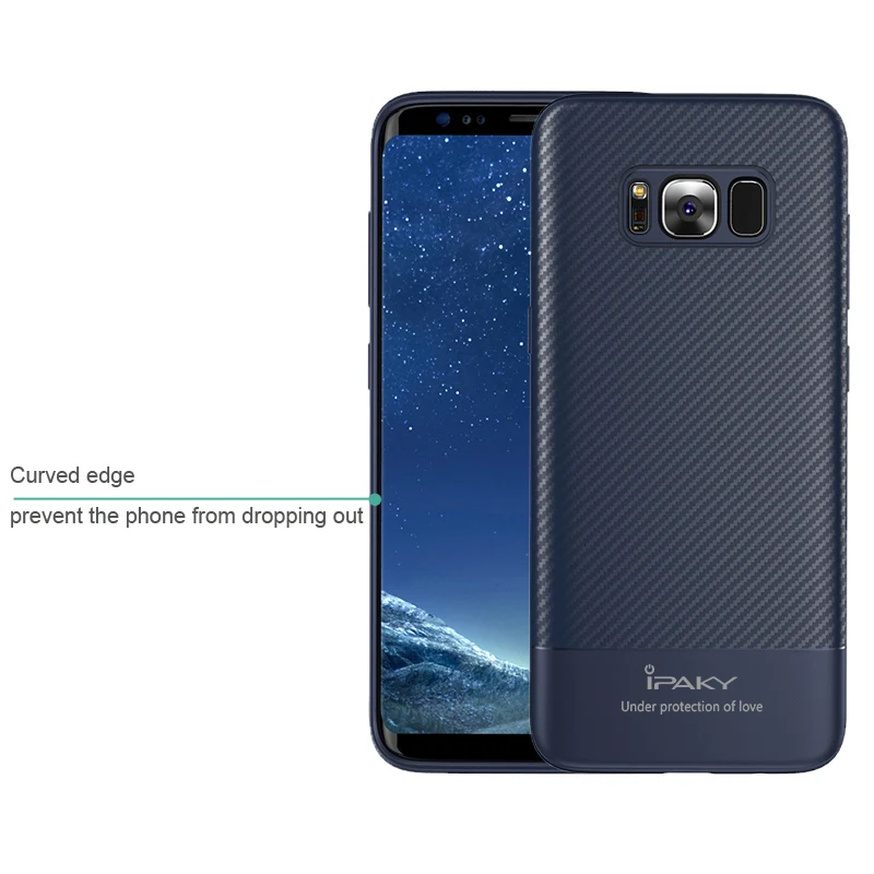 iPaky Carbon Fiber Cover Case For Samsung Galaxy S8 Plus Ultra thin Slim Soft Protector |