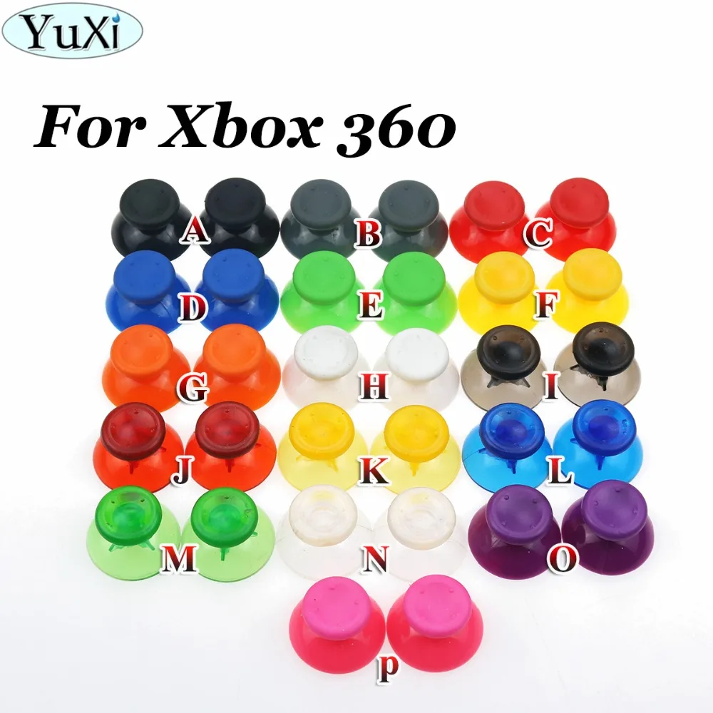 

YuXi 2pcs Multicolor 3D Analog Joystick Replacement thumb grips Caps Buttons for Xbox 360 Gamepad Controller Repair Parts