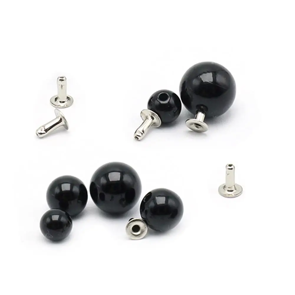 8 black pearl 100 шт, два цвета, сделай сам, заклепки, половинные отверстия, декоративные аксессуары, на заказ, для ремонта, жемчужная основа, ручная работа - Цвет: 8 black pearl