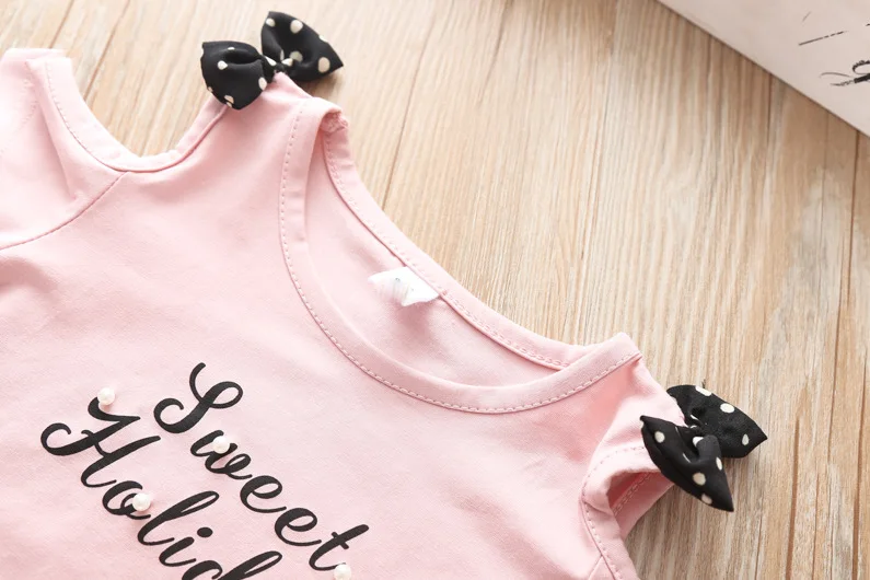 Комплект одежды для маленьких девочек лето 2019 г. костюм футболка с юбкой-пачкой