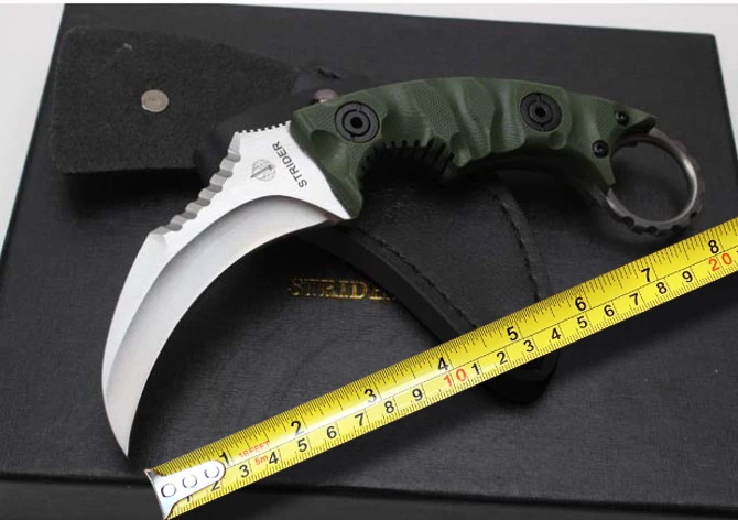 Strider спасательный нож Karambit D2 лезвие G10 Ручка для охоты на открытом воздухе ножи