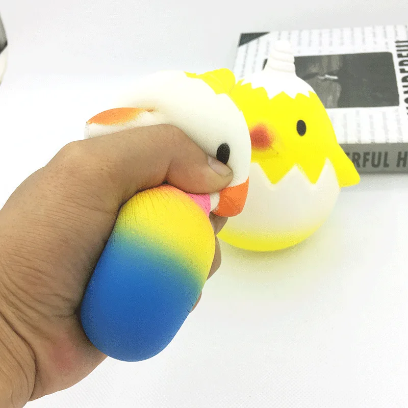 Милый Eggshell курица мультфильм мягкими jumbo постепенно возвращающий форму мягкие для сжатия кавайные шармы хлеб Торт Мороженое детские игрушки вечерние декоры
