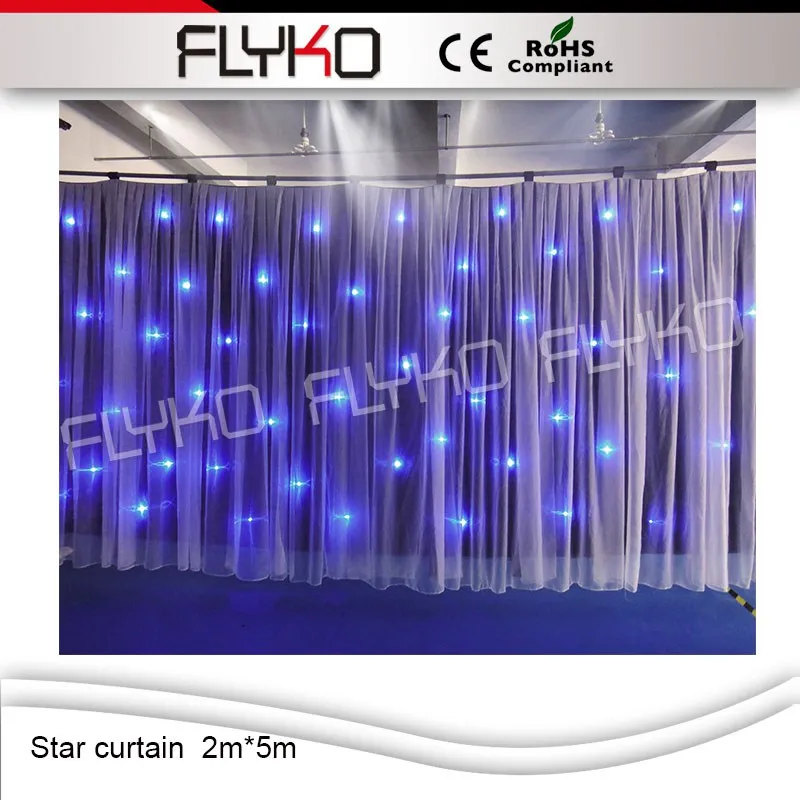 Пожаробезопасный светодиодный звездный занавес rgb 2*5 м FLYKO|led curtain rgb|led star curtainrgb led |