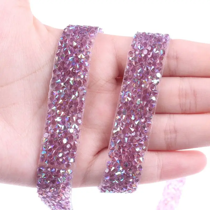 as picture 1.5cm R Праджня 1 ярд 1,5 см 3 см красочные стразы отделка орнамент из кристаллов Стразы горячей фиксации лента из стразов с аппликацией в виде ленты с одеждой Сумки - Цвет: as picture 1.5cm R