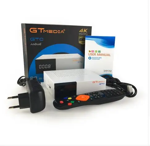 10 шт. GTmedia GTC Android 6 0 TV BOX Combo DVB S2 T2 кабель ISDBT 4k спутниковый ресивер 2G + 16G Wifi Amlogic