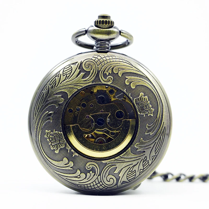 Роскошные Механические карманные часы 5 шт./лот полые Dragon & Phoenix с римскими цифрами