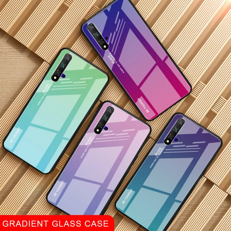 Чехол XINDIMAN оригинального дизайна для huawei honor20 градиентный чехол из закаленного