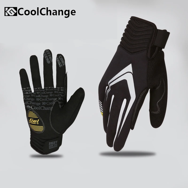 Coolchanger спортивные зимние велосипедные перчатки с сенсорным экраном водонепроницаемая защита от ветра теплая для езды на велосипеде мужские и женские кожаные перчатки