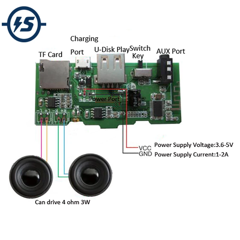 Плата декодера MP3 беспроводной модуль аудиоприемника Bluetooth 2x3 Вт U диск AUX FM TF карта