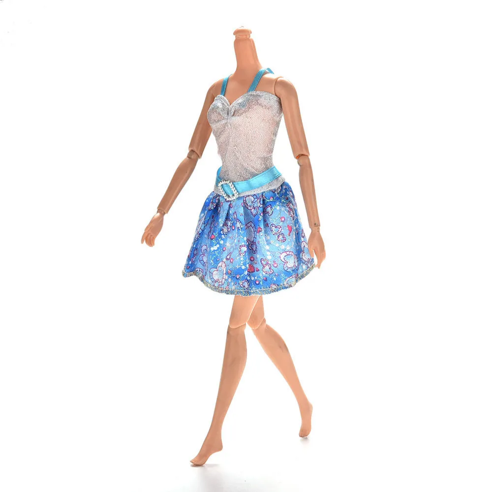 1 шт. модное летнее Мини-Платье на бретелях для Барби милое платье с принтом куклы