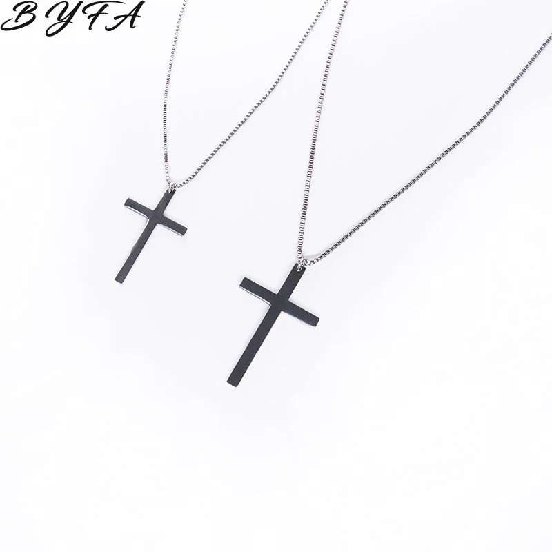 1pc Trendy Simple Cross Pendant Necklace Women Girl Kids Mini Charm Silvery Color Jewelry Crucifix Christian Ornaments|Цепочки| |