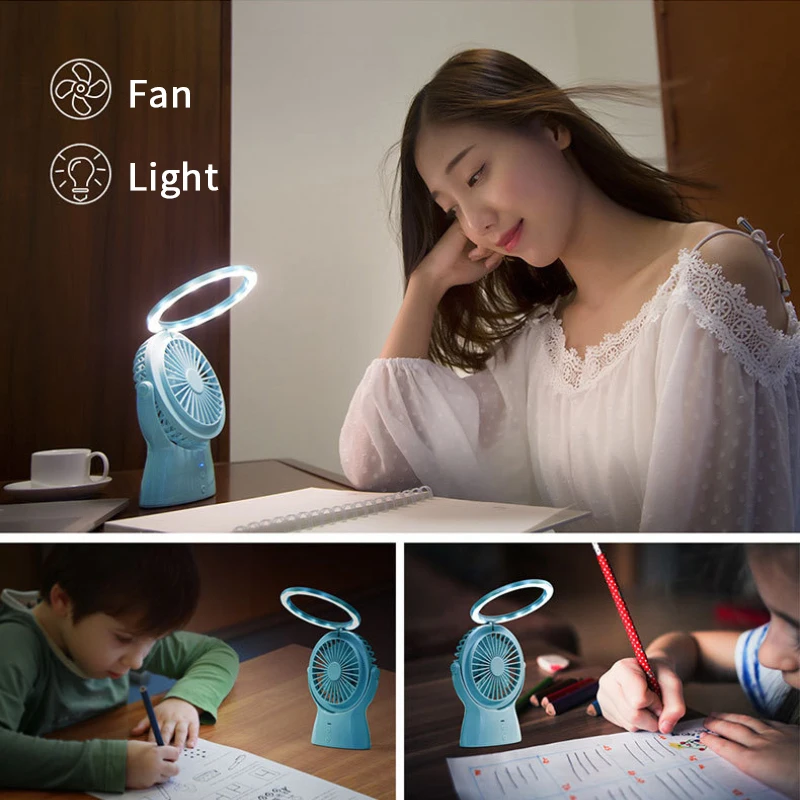 Портативный мини-вентилятор с USB гибкий бесшумный ночной светильник