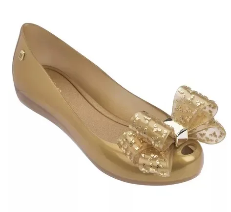 Золотой Melissa sandales femme; Новинка года; женские сандалии на плоской подошве; Брендовая обувь melissa для женщин; прозрачные сандалии; женская прозрачная обувь - Цвет: Золотой