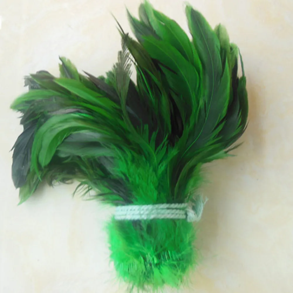 

wholesale natural 50pcs/lot Beautiful Rooster feathers 12.5-20cm/ 5-8 inches green