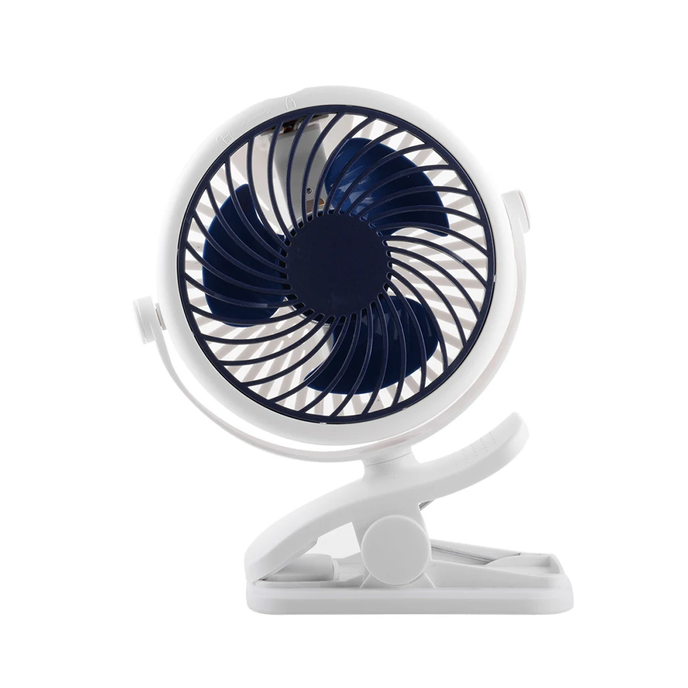 dark blue and white Junejour(Прямая) Usb 5 в 5 Вт бытовая техника Портативный Usb зарядный вентилятор с зажимом для прикроватной детской коляски - Цвет: dark blue and white