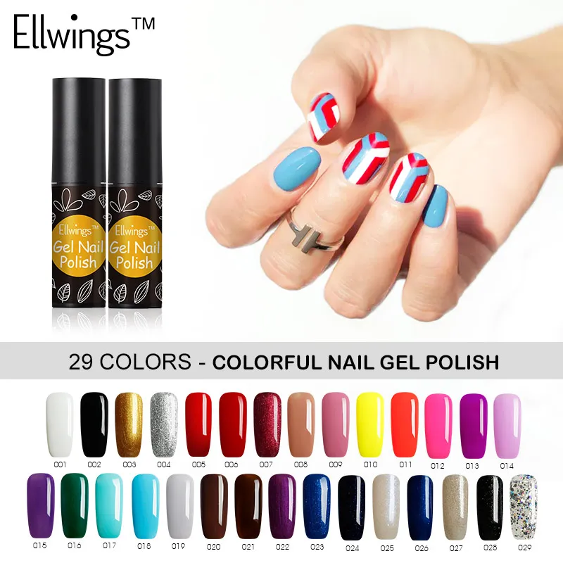 Ellwings Color Gel Lacquer Nail UV Pure Paint Varnish Permanent Enamel Top Base Coat Primer Polish | Красота и здоровье