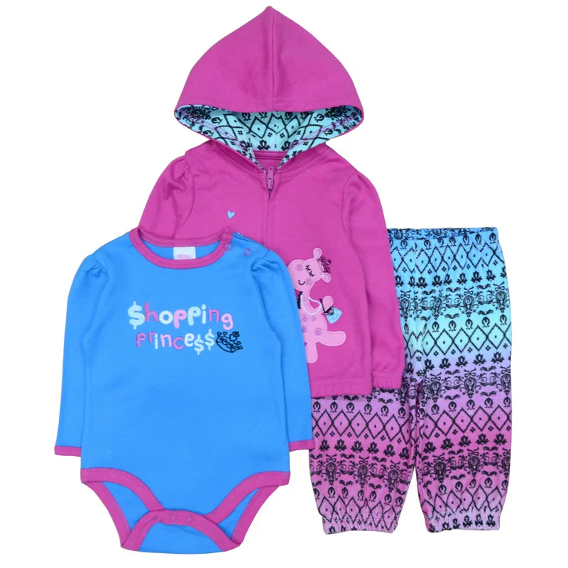 blue pink 042 Комплект одежды для маленьких девочек; пальто; боди; брюки; Детский костюм; Одежда для новорожденных мальчиков и девочек; roupas bebes meninos; детская одежда - Цвет: blue pink 042