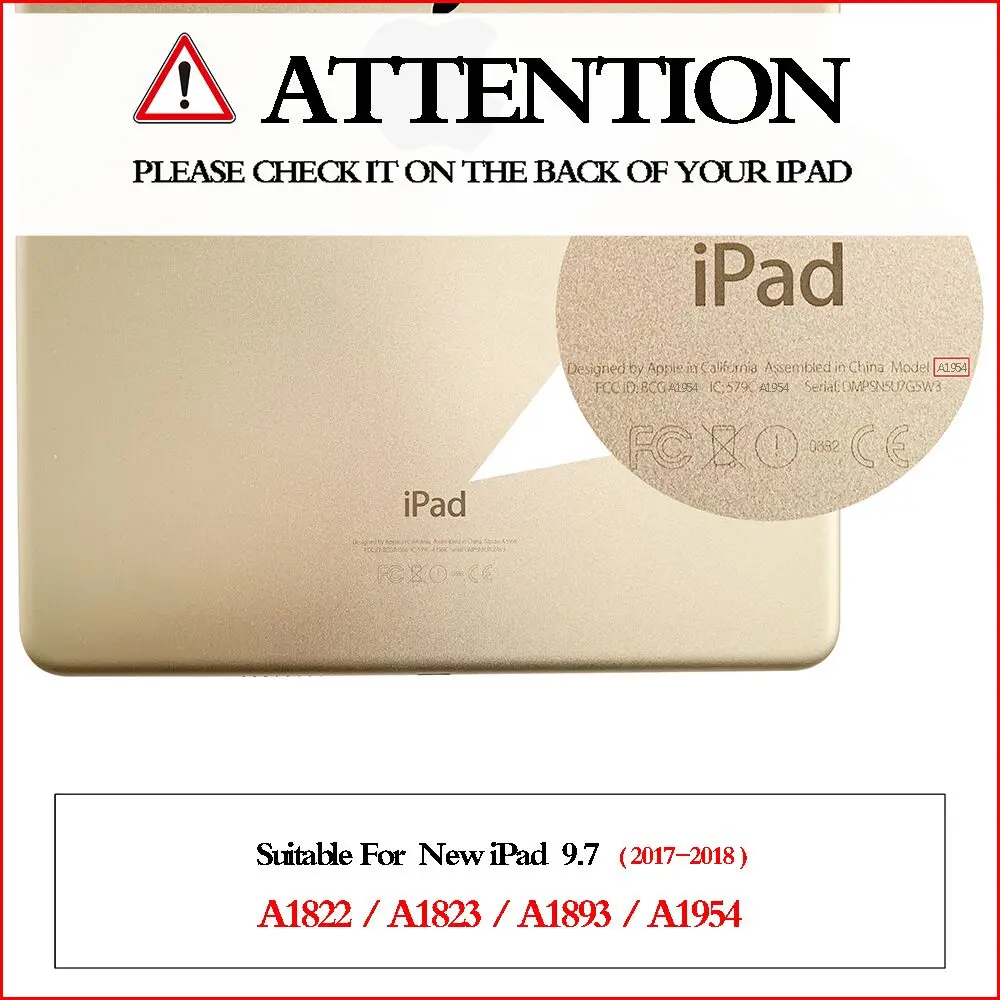 Для iPad 9 7 дюймов 2017 2018 5-й 6-й силиконовый чехол с отделением для карандашей PU