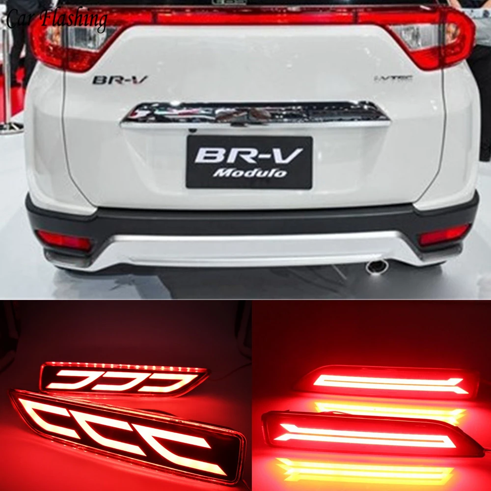 Car flashing Multi-function LED Reflector Lamp Rear Fog Bumper Light Brake For Honda BRV BR-V 2015 2016 2017 2018 |