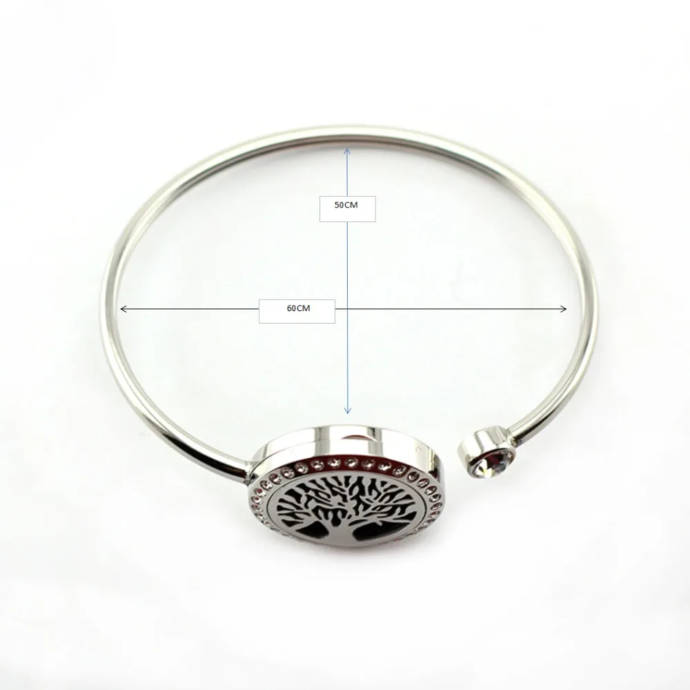 

4 Style Newly Oil Aromatherapy Magnetic Perfume Bangle Crystal Stainless Steel Cuff Essential 25MM Locket Pendant Bangle 10 PCS