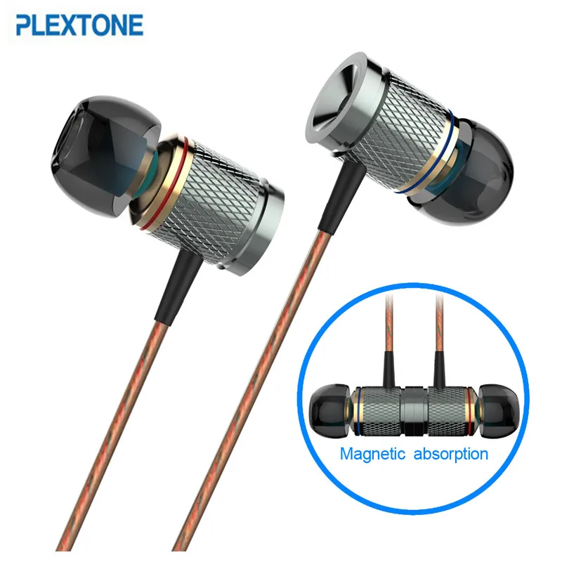 PLEXTONE X53M магнитные металлические наушники-вкладыши, спортивные наушники, проводное управление, металлическая гарнитура, 3,5 мм наушники