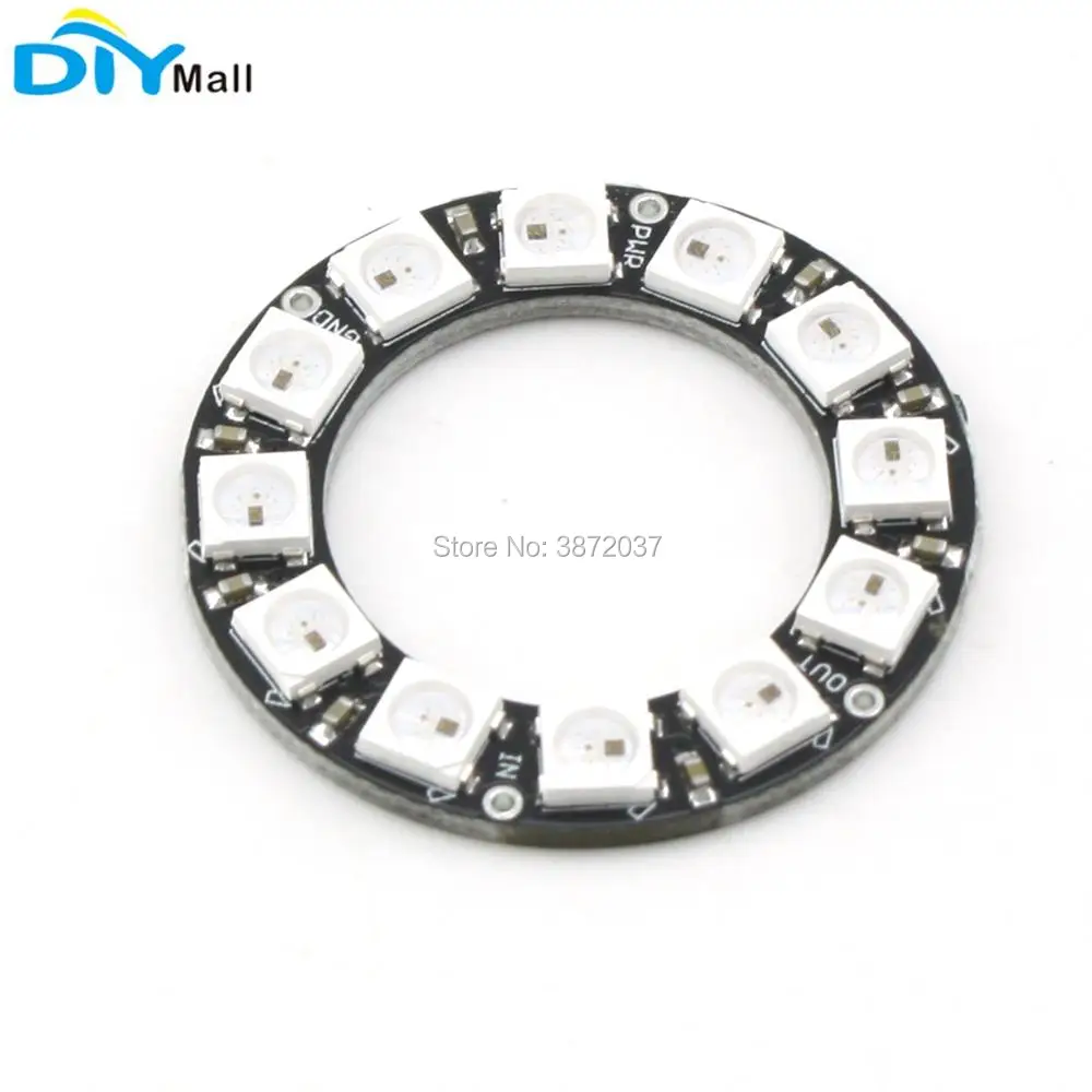 10pcs/lot 12 Bit WS2812 5050 RGB Ring Integrated Driver Module for Arduino | Электроника