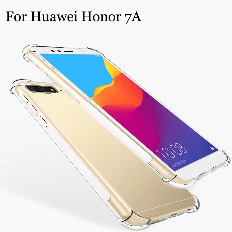 2 шт. чехлы для телефонов Huawei Honor 7A чехол Прозрачная мягкая задняя крышка оболочка