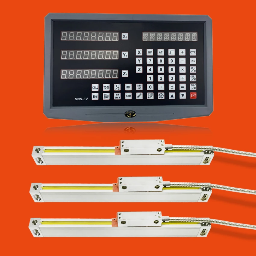 3 оси УЦИ SNS 3V + шт 5u линейная оптическая правитель рабочая длина 50 100 200 300 400 500 600 700