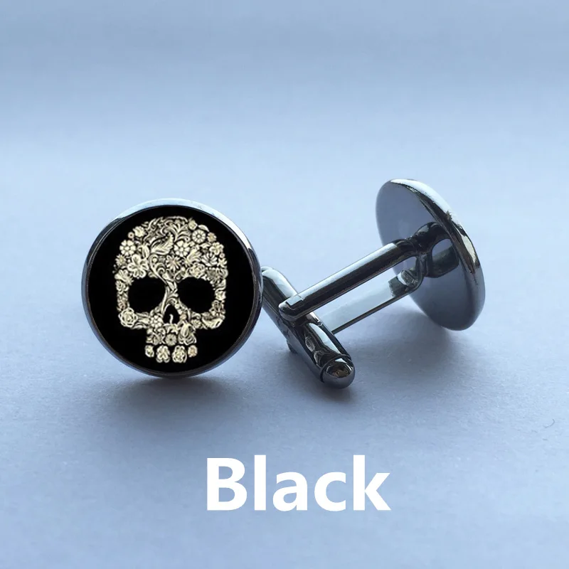 Темный запонки с черепом золото сахар изготовленные на заказ отец Женихи манжеты