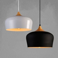 modern lamps pendant lights wood and aluminum lamp diameter 30cm restaurant bar coffee dining room led hanging light fixture