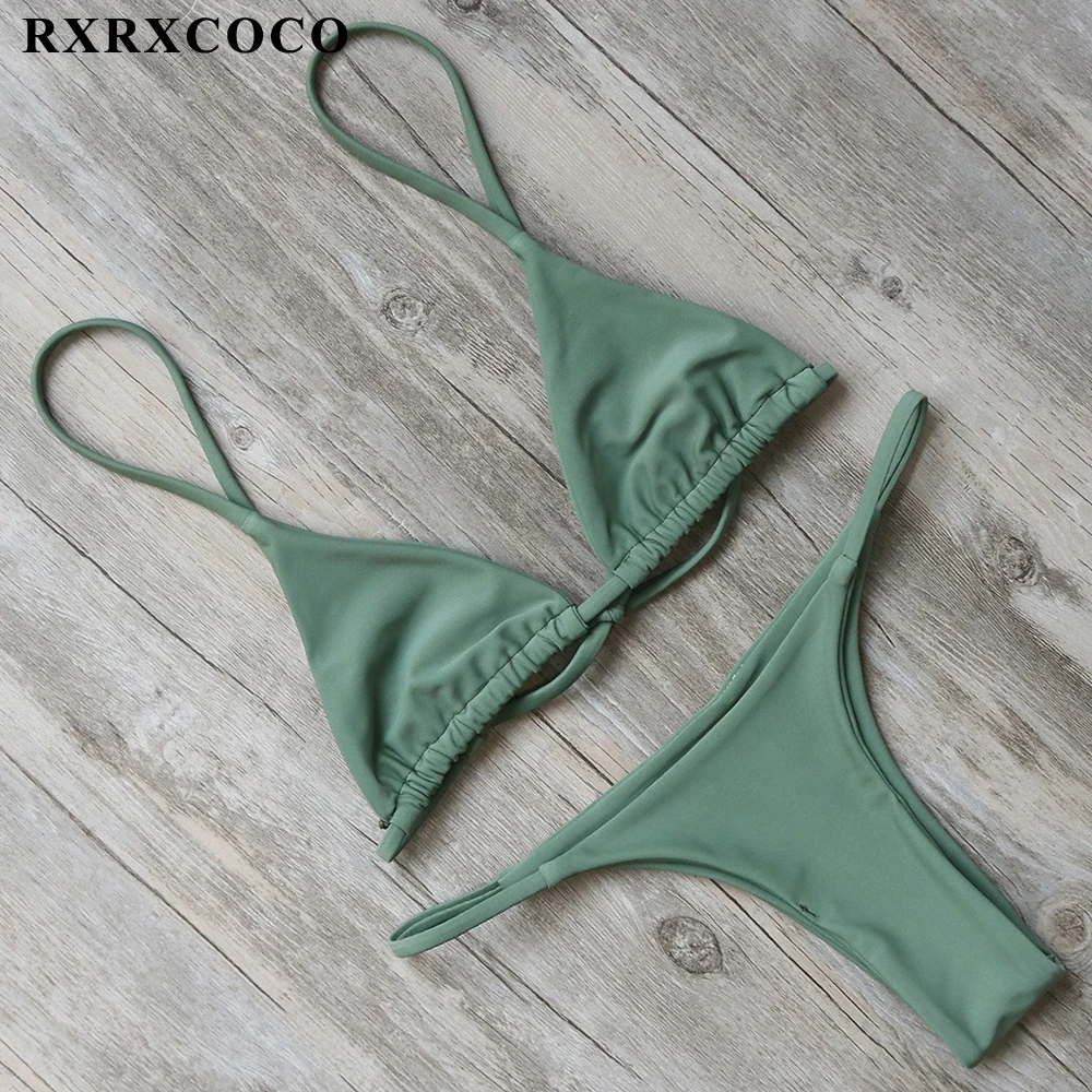 RXRXCOCO бикини для женщин 2018 Купальник микро комплект бандажные купальные костюмы с