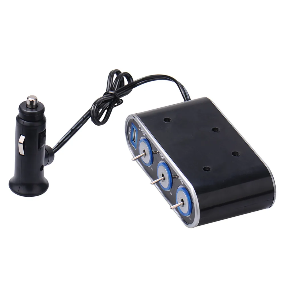 Машинная Зажигалка для сигарет 3 х полосная сплиттер адаптер DC12V USB Порты и