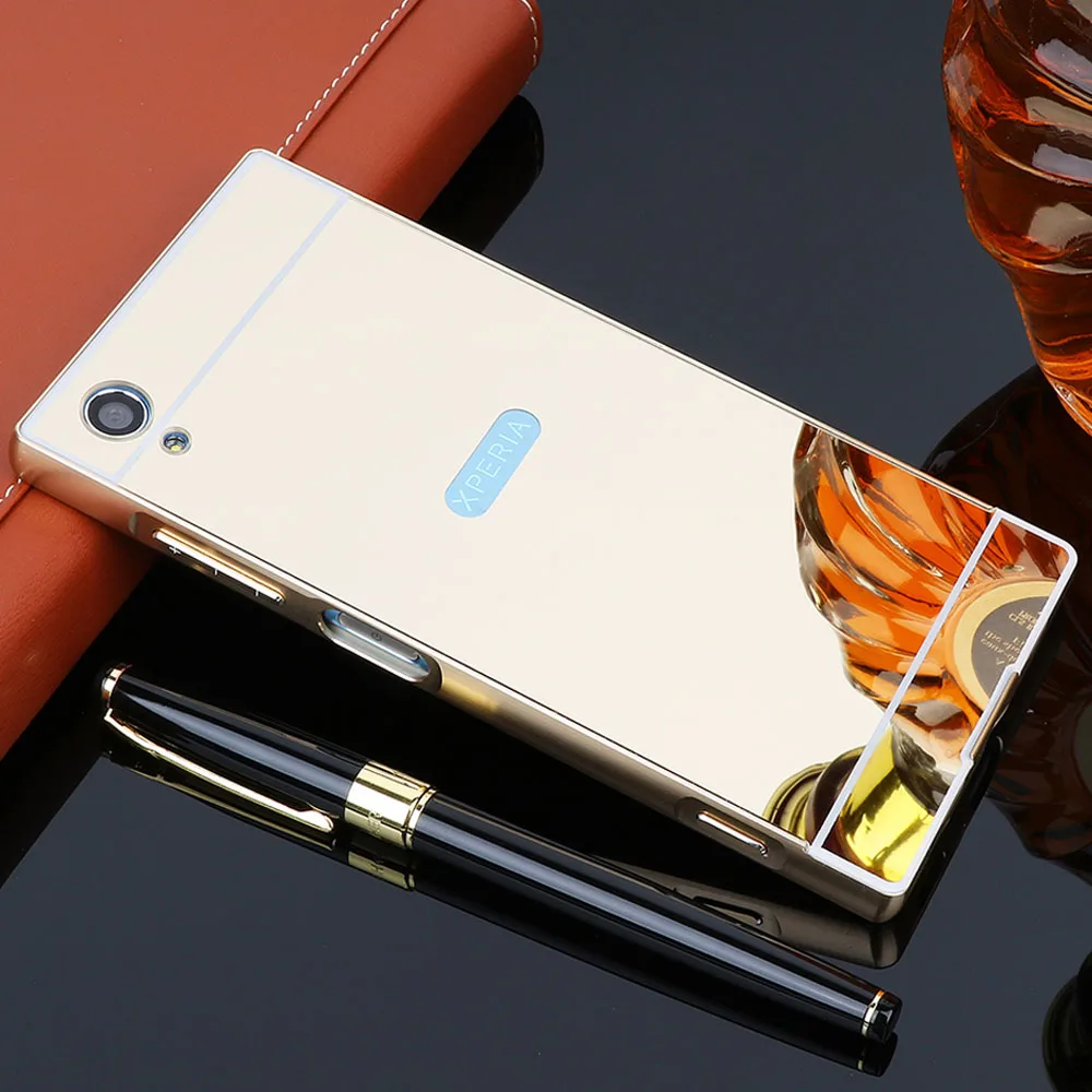 Для Sony Xperia XA1 plus 5 &quotчехол алюминиевый бампер Покрытие Зеркало задняя крышка для