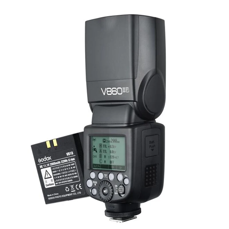 Вспышка Speedlite для фотоаппаратов Fuji 2000G HSS 1/2 4 s V860IIF + литий ионная батарея 8000 мАч|ttl