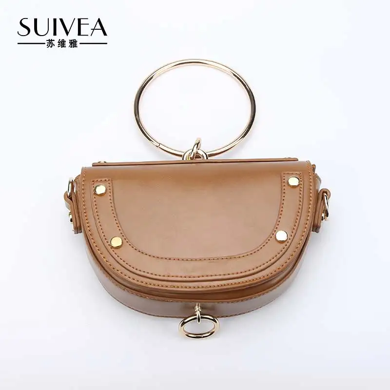 Suivea бренд Для женщин Сумки с модой Дизайн 2017 металлическое кольцо ручки Обувь для