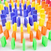 100pcs Domino Blocks Train Plastic Toys Color Kids Early Educational Dominoes Plane Games For Children Boy Girsl Christmas Gift